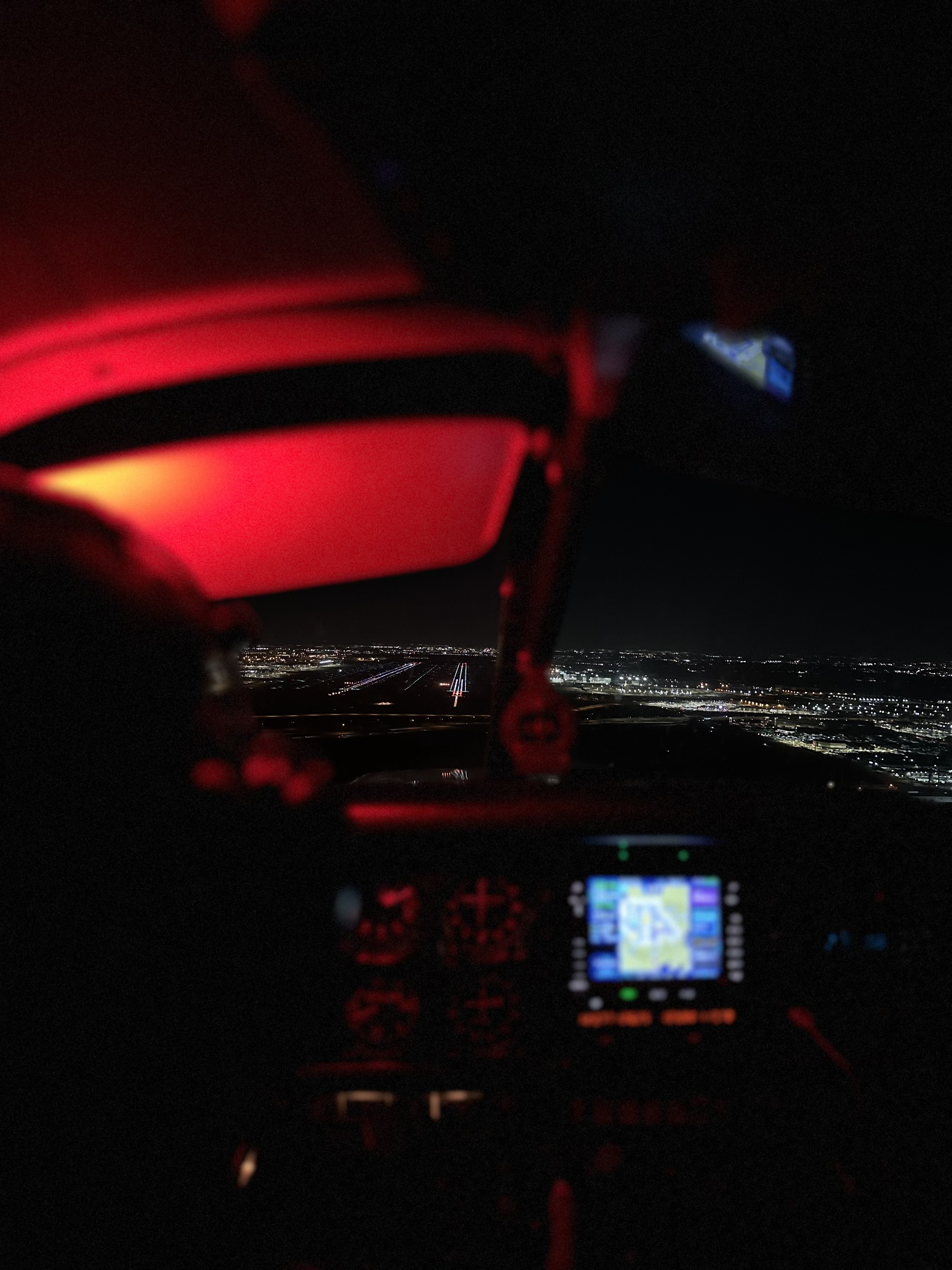 Flight instructor with student pilot